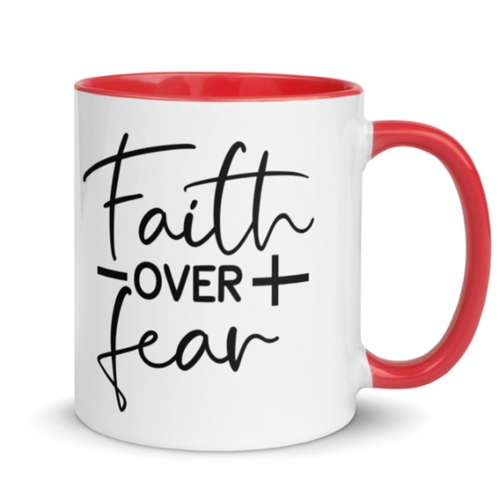 NIB Custom Graphic Drinkware "Faith Over Fear" Mug